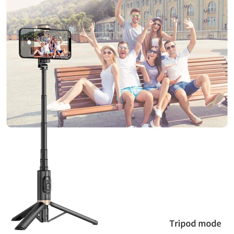 Portable Selfie Stick Tripod, Mini Phone Tripod with Remote Bluetooth, Telescopic Phone Tripod, Upgraded Iphone Tripod Stand & Travel Tripod, Solidest Cell Phone Tripod Portable Recording Cellphone Smartphone Incandescent Christmas Lights Orange Candle