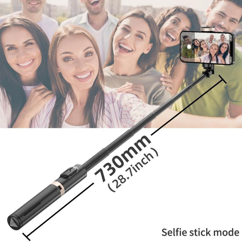 Portable Selfie Stick Tripod, Mini Phone Tripod with Remote Bluetooth, Telescopic Phone Tripod, Upgraded Iphone Tripod Stand & Travel Tripod, Solidest Cell Phone Tripod Portable Recording Cellphone Smartphone Incandescent Christmas Lights Orange Candle